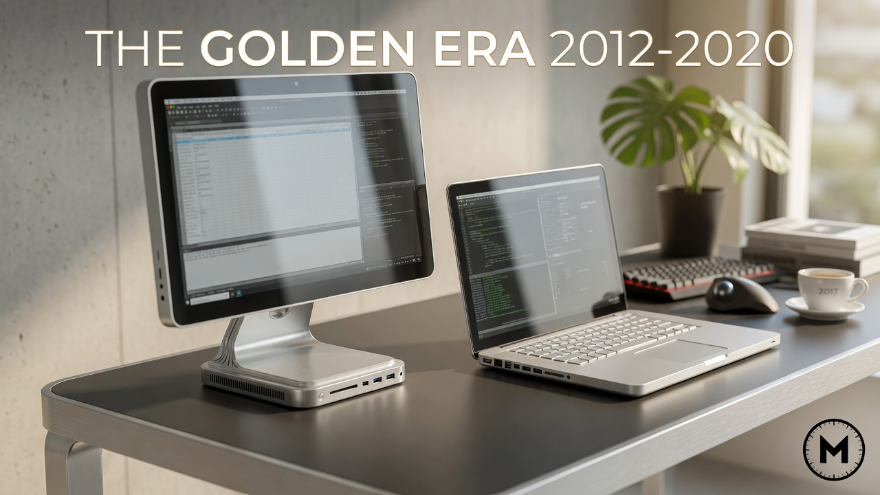 Premium aluminum desktop and laptop from the 2012–2020 golden era of built-to-last hardware